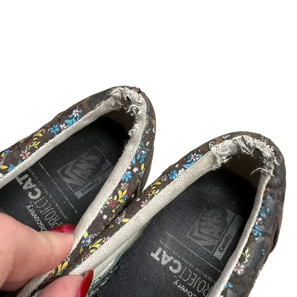 Vans x Discovery (Project CAT) Floral Canvas Slip-On Skate Shoe - Juniors Size 4 - Picture 13 of 13
